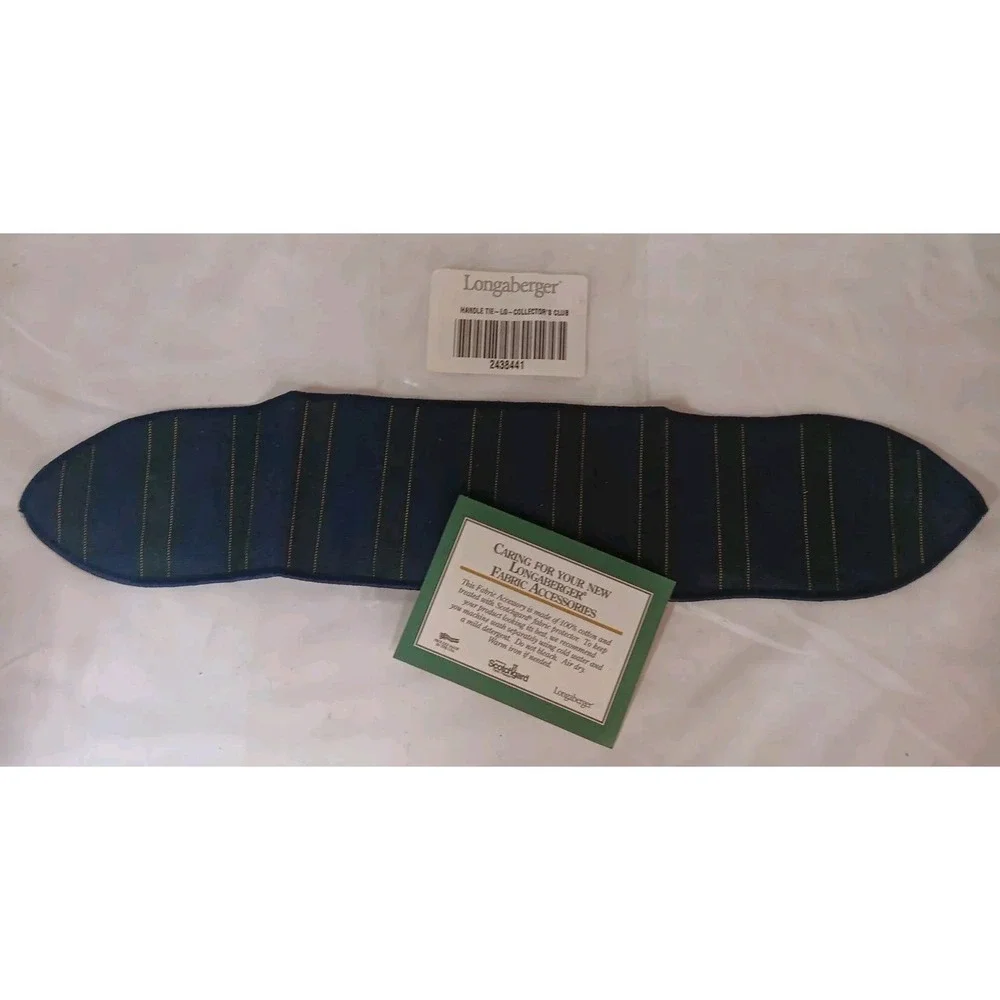 Longaberger Handle Tie Collector's Club Navy Blue‎ Green 2438441